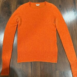 J. Crew women's cashmere wool blend crewneck sweater Orange color Small